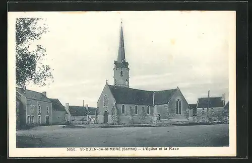 AK St-Quen-de-Mimbre, L`Eglise et la Place
