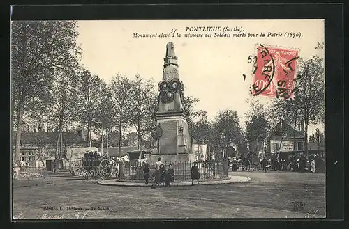 AK Pontlieue, Monument élevé á la mémoire des Soldats morts pour la Patrie