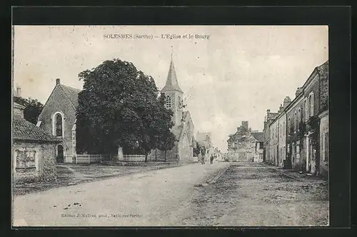 AK Solesmes, L`Eglise et le Bourg