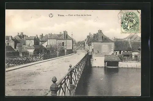 AK Vaas, Pont et Rue de la Gare