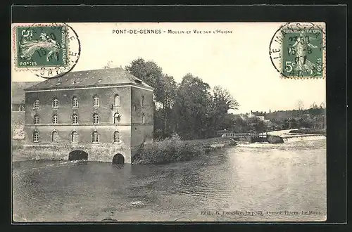 AK Pont-De-Gennes, Moulin et Vue sur L`Huisne