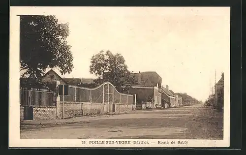 AK Poille-sur-Vegre, Route de Sablé