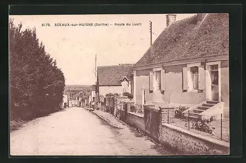 AK Sceaux-sur-Huisne, Route du Luart