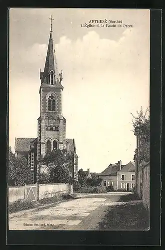 AK Arthezé, L`Eglise et la Route de Parcé