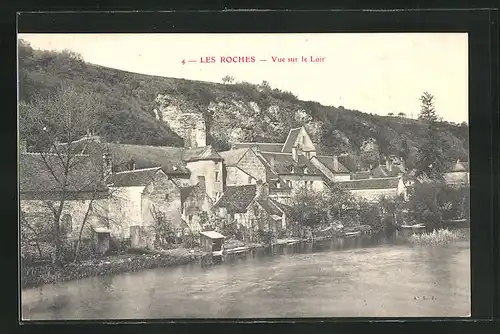 AK Les Roches, Vue sur le Loir