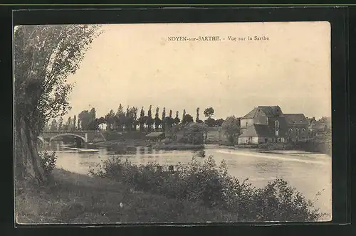 AK Noyen-sur-Sarthe, Vue sur la Sarthe