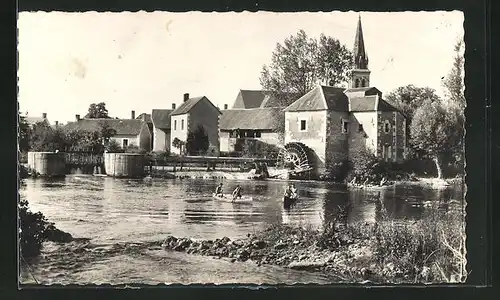 AK Nogent-sur-Loir, le Barrage et le Moulin