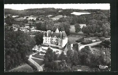 Foto-AK Semur-en-Vallon, Château de Semur, Vue aérienne