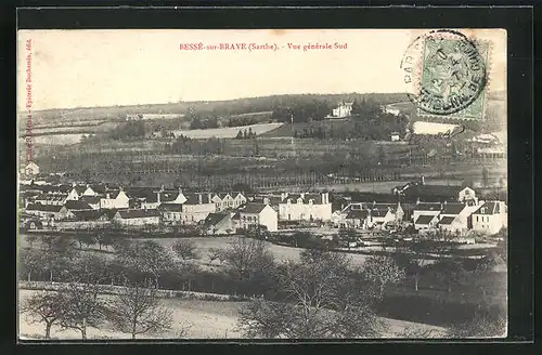 AK Bessé-sur-Braye, Vue générale Sud