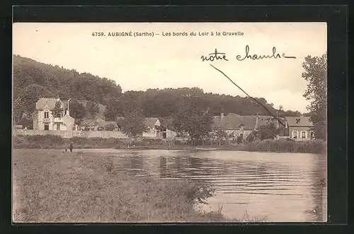 AK Aubignè, Les bords du Loir a la Gravelle