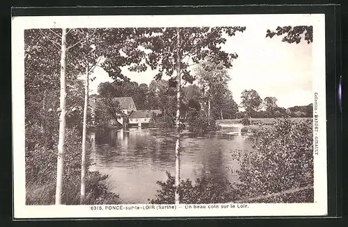 AK Ponce-sur-le-Loir, Un beau coin sur le Loir