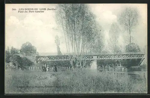 AK Port-Gautier, Le Pont, Bords du Loir