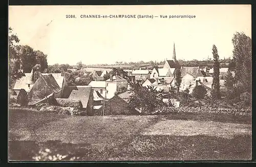 AK Crannes-en-Champagne, Vue panoramique