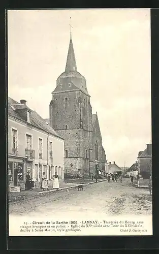 AK Lamnay, Traversèe du Bourg sans virages brusques et en palier, Strassenpartie