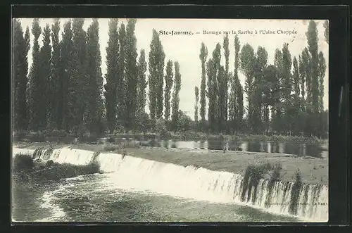 AK Sainte-Jammes, Barrage sur la Sarthe à l`Usine Chappèe