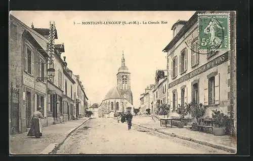 AK Montigny-Lencoup, La Grande Rue, Strassenpartie