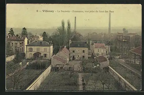 AK Villenoy, La Sucrerie-Panorama, vue prise du haut de Bacs