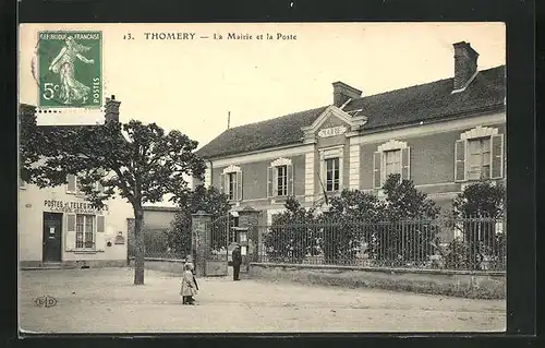 AK Thomery, la Mairie et la Poste