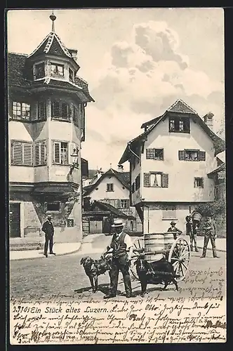 AK Luzern, Milchverkäufer mit seinem Hundegespann