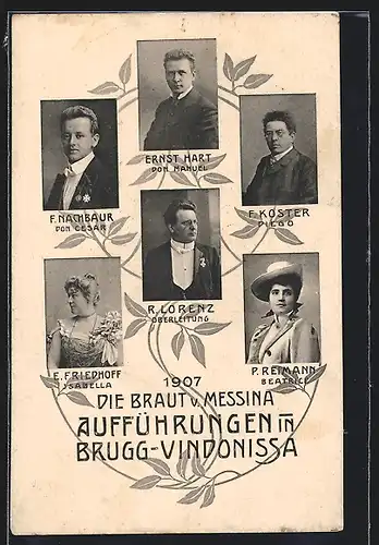 AK Brugg-Vindonissa, Aufführung Die Braut von Messina, Schauspieler F. Koster und E. Friedhoff