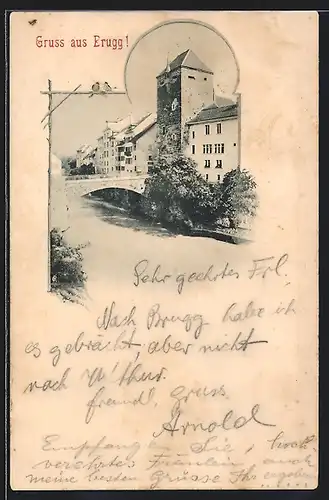 AK Brugg, Ortspartie mit Brücke