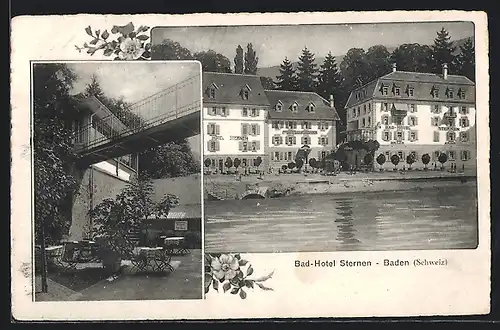 AK Baden, Bad-Hotel Sternen, zwei Motive
