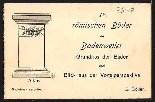 AK Badenweiler, Grundriss der römischen Bäder