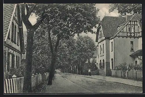 AK Scheessel, Bahnhofstrasse mit Kaiserl. Postamt