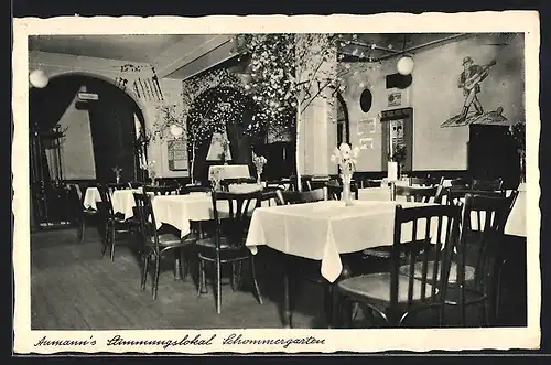 AK München, Aumann`s Bier- u. Weinhaus Restaurant Schommergarten, Schommerstrasse 18a