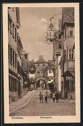 AK Künzelsau, Kinder auf der Scheurgasse