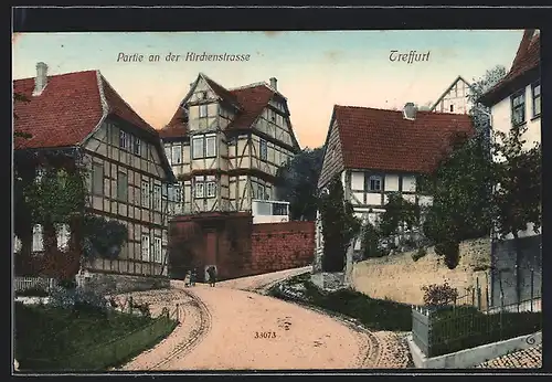 AK Treffurt, Dachwerkhäuser an der Kirchenstrasse
