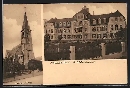 AK Neckarsulm, Evang. Kirche und Bezirkskrankenhaus