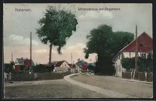 AK Kreiensen, Wilhelmstrasse und Ringstrasse, Dampf-Bierbrauerei zum Schanzkeller