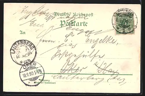 Lithographie Göttingen, Wwender Strasse, Auditorium, Rohns und Jacobi-Kirche