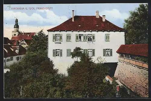 AK Kirchheim u. Teck, Frauenstift aus der Vogelschau