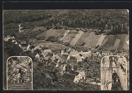 AK Gutenberg, Gussmanshöhle, Totalansicht aus der Vogelschau