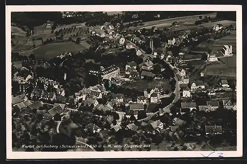 AK Schömberg /Schwarzw., Ortsansicht vom Flugzeug aus