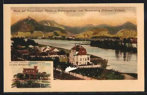 AK Rolandseck / Rhein, Blick vom Rodderberg, Hotel-Restaurant auf dem Rodderberg