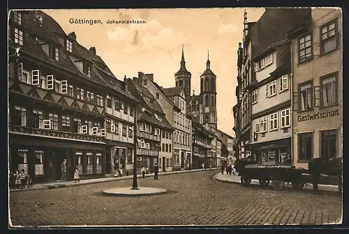 AK Göttingen, Johannisstrasse mit Fachwerkhäusern