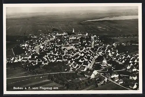 AK Buchau a. F., Ortsansicht vom Flugzeug aus