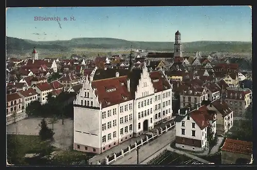 AK Biberach a. R., Teilansicht aus der Vogelschau