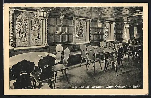 AK Bühl, Gasthaus zum Ochsen, Burgstube, Bes. Ernst Ketterer