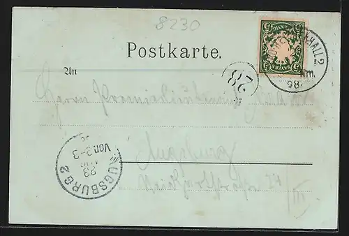 Mondschein-AK Reichenhall, Ortsansicht mit Bad Achselmannstein