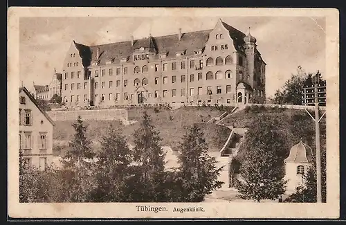 AK Tübingen, Augenklinik mit Freitreppe und Kapelle