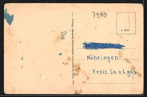 AK Riedlingen /Württ, Marktplatz mit Ladengeschäft