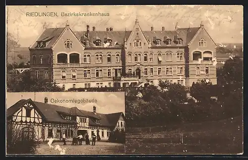 AK Riedlingen, Bezirkskrankenhaus und Ökonomiegebäude