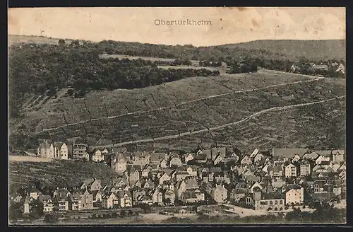 AK Obertürkheim, Ortsansicht aus der Vogelschau
