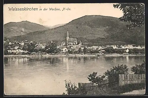 AK Weissenkirchen in der Wachau, Ortsansicht, Uferpartie