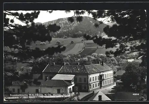 AK Waldegg, Hotel Ott aus der Vogelschau