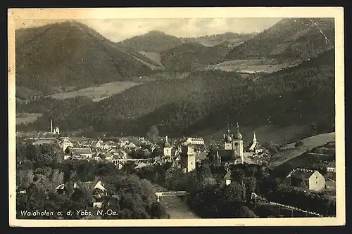 AK Waidhofen a. d. Ybbs, Gesamtansicht aus der Vogelschau